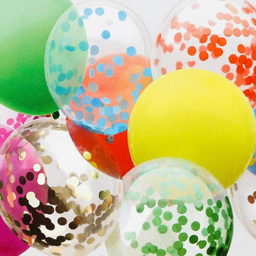 Birthday Brights Rainbow - Confetti Balloons (x12)