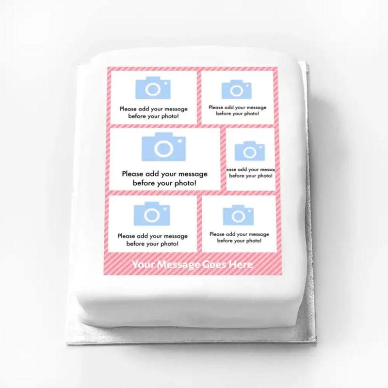 Personalised Multi Photo Cake - Pink Pastel Default Title Personalised Cake