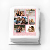 Personalised Multi Photo Cake - Pink Pastel Personalised Cake