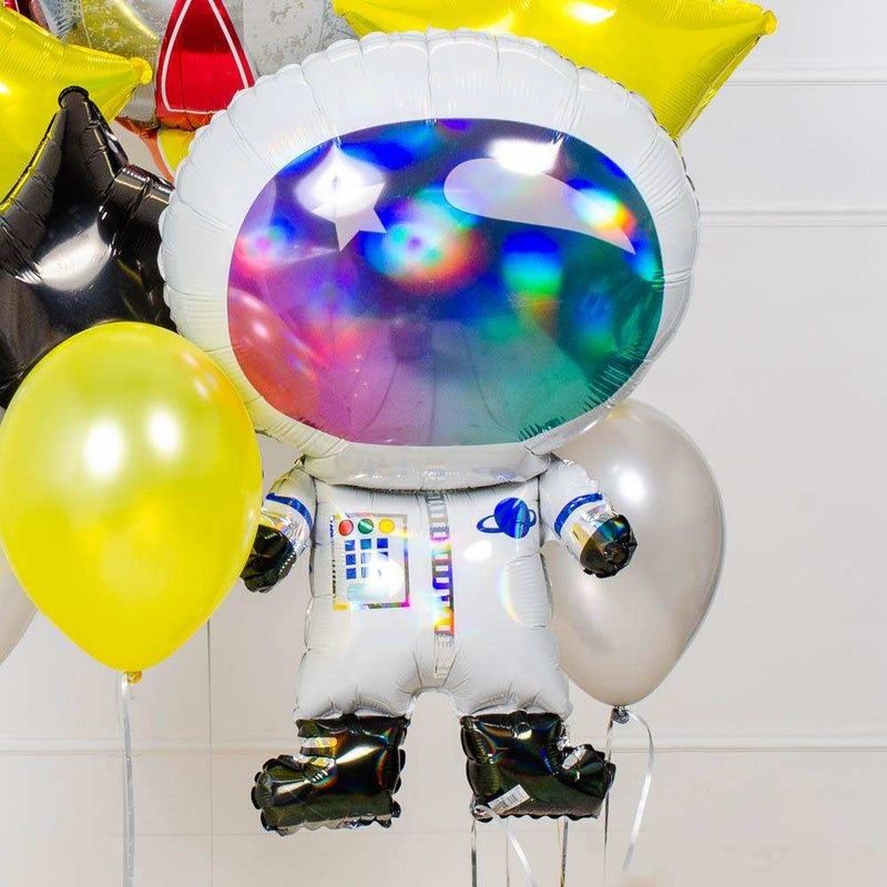Supershape Holographic Iridescent Astronaut Kids Party