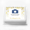 Personalised Photo Cake - Metallics Confetti Photo & Message Large (up to 20 small portions) Personalised Cake