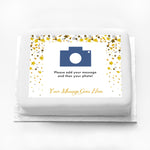 Personalised Photo Cake - Metallics Confetti