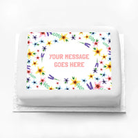 Personalised Photo Cake - Fancy Floral Personalised Cake