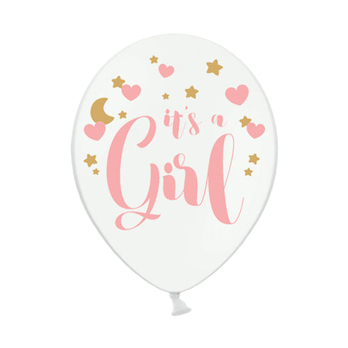 'It's a Girl' Latex Balloons (x6)