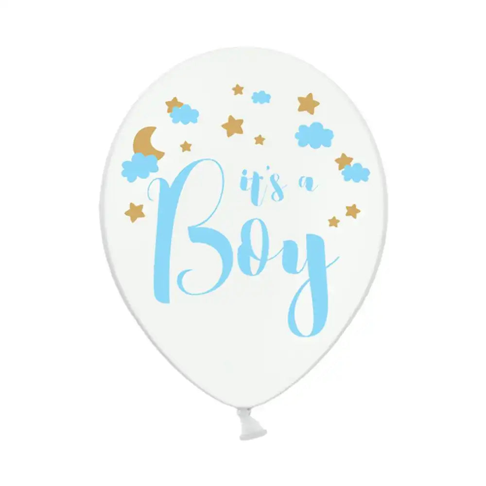 'It's a Boy' Latex Balloons (x6) Baby Shower