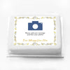 Personalised Photo Cake - Metallics Frame Photo & Message Personalised Cake