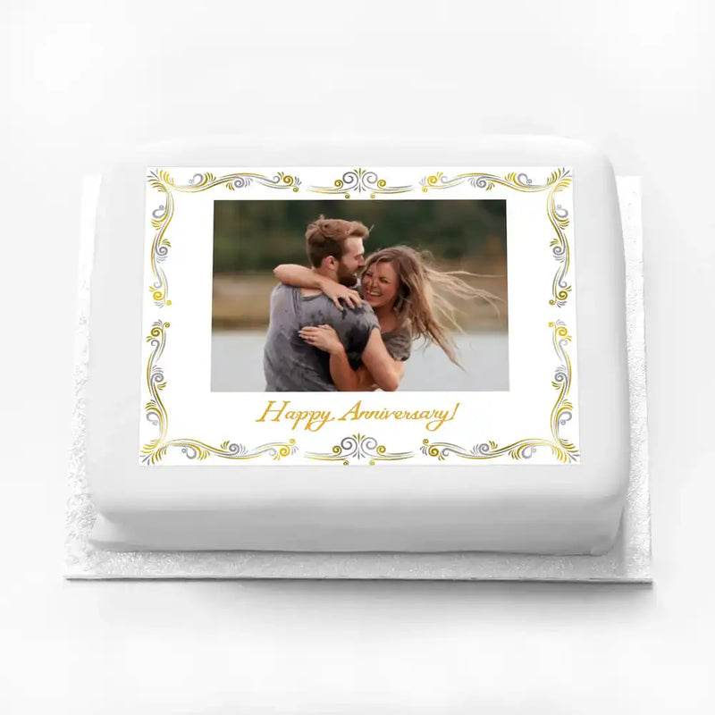 Personalised Photo Cake - Metallics Frame Personalised Cake