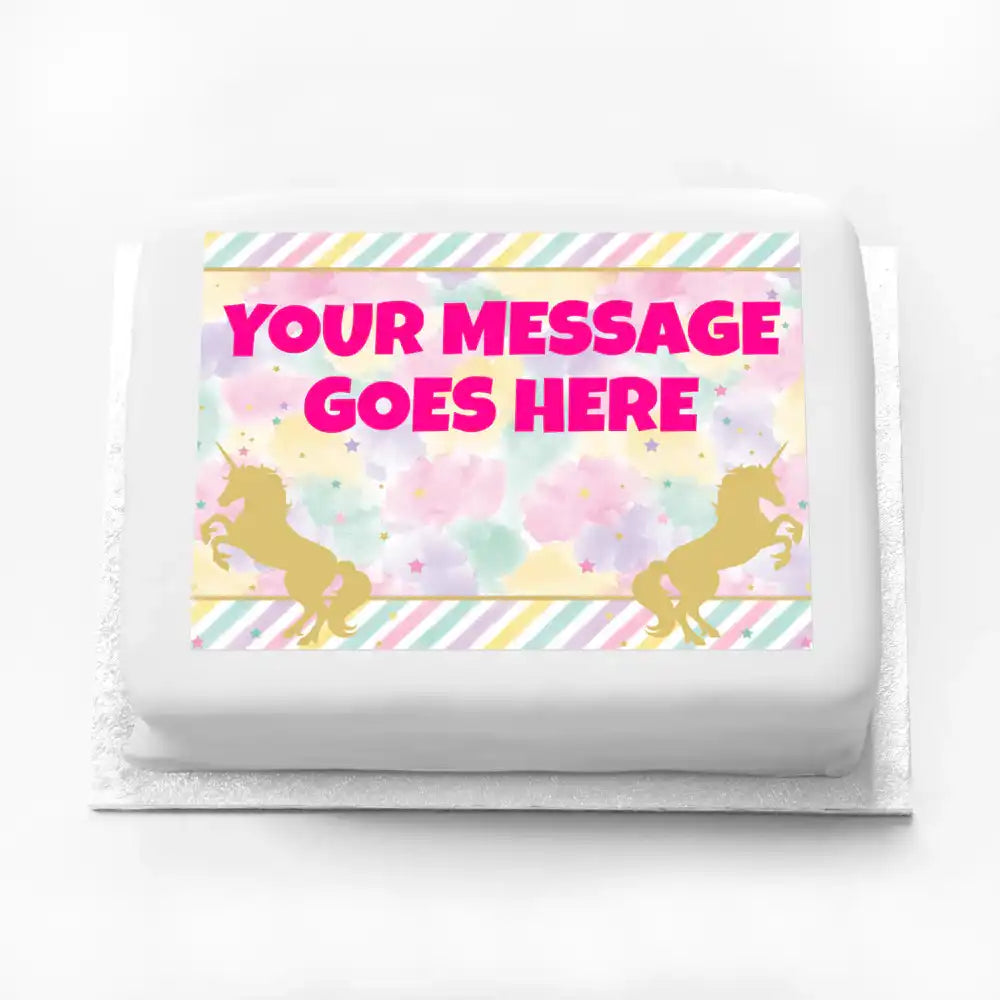 Personalised Photo Cake - Unicorn Sparkle No Personalised Cake
