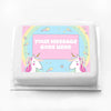 Personalised Photo Cake - Rainbow Unicorn Message Only Personalised Cake