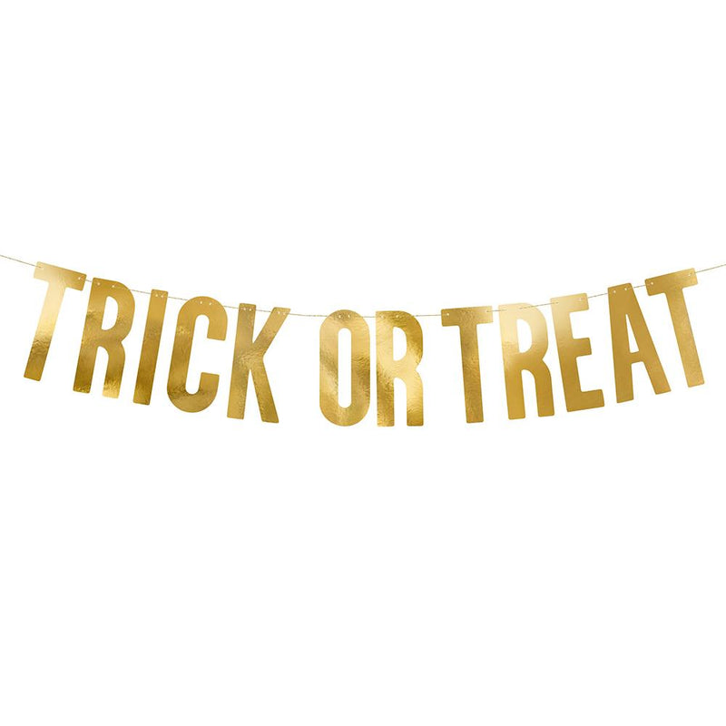 Golden “Trick or Treat” Banner (2m)