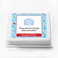Personalised Photo Cake - Spots & Stars Photo & Message Personalised Cake