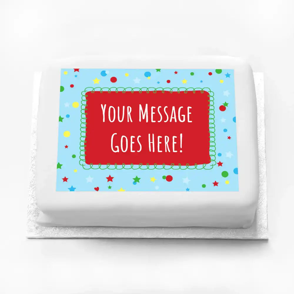 Personalised Photo Cake - Spots & Stars Message Only Personalised Cake