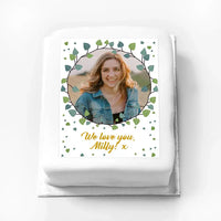 Personalised Photo Cake - Botanical Leaf Personalised Cake