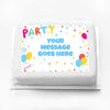 Personalised Photo Cake - Balloons & Confetti Birthday Message Only Personalised Cake