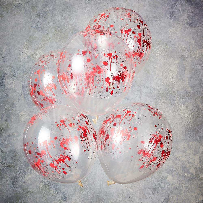 Blood Print Halloween Party Balloons (x5) Halloween 2024