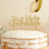 Gold Acrylic 'First Holy Communion' Cake Topper First Communion