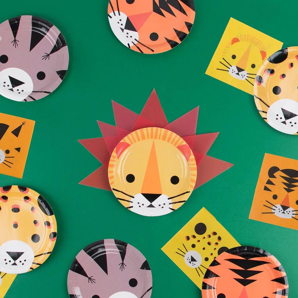 Mini Jungle Cats Paper Plates (x8) Animal & Jungle