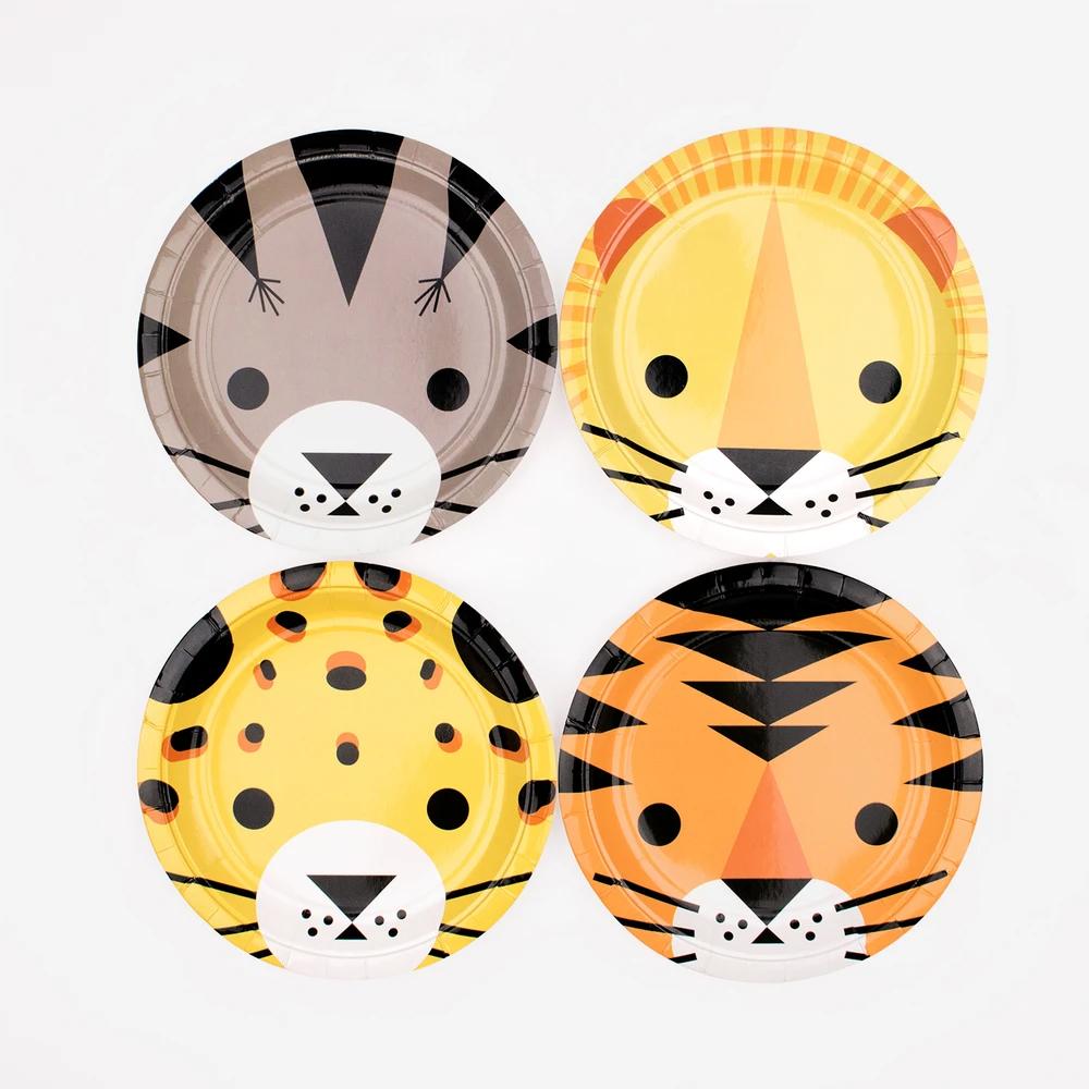 Mini Jungle Cats Paper Plates (x8) Animal & Jungle