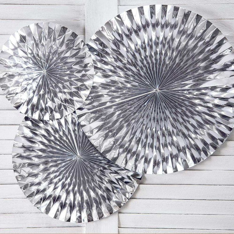 Decorative Rosettes Silver (x3) General Party