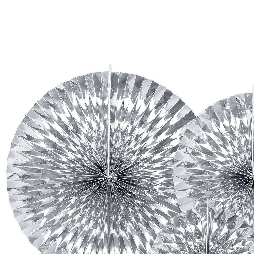 Decorative Rosettes Silver (x3) General Party