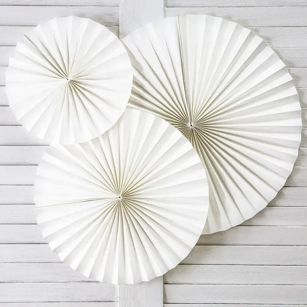 Decorative Rosettes White (x3) General Party