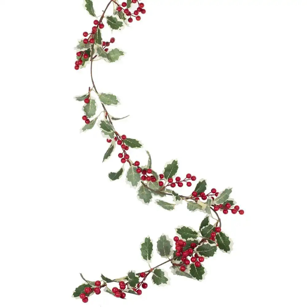 Holly and Berries Foliage Garland (1.8m) Christmas 2023
