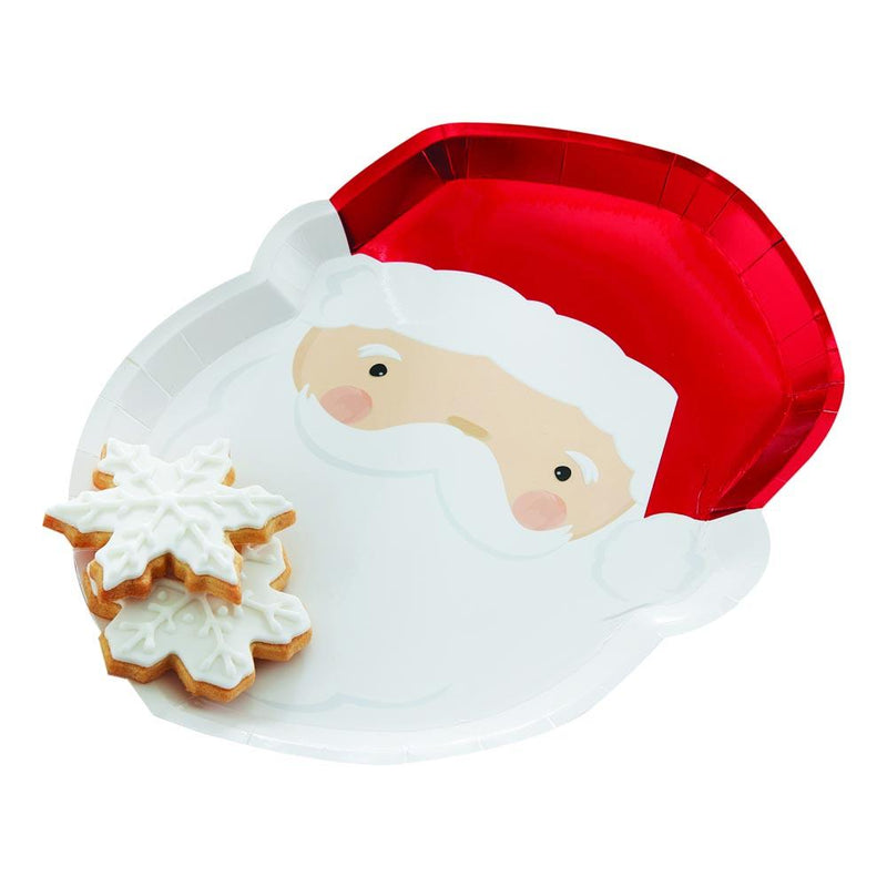 Silly Santa Foiled Paper Plates (x8)