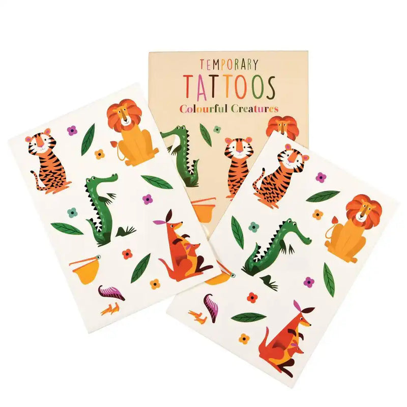 Colourful Creatures Temporary Tattoos Kids Party