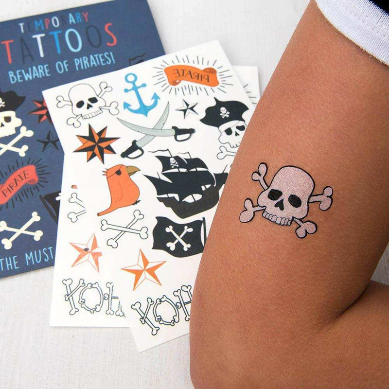 Beware of the Pirates Temporary Tattoos Kids Party