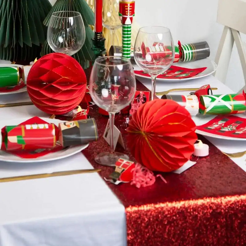 Red Glitter Table Runner (1.8m) Christmas