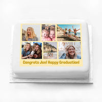 Personalised Multi Photo Cake - Gold Personalised Cake