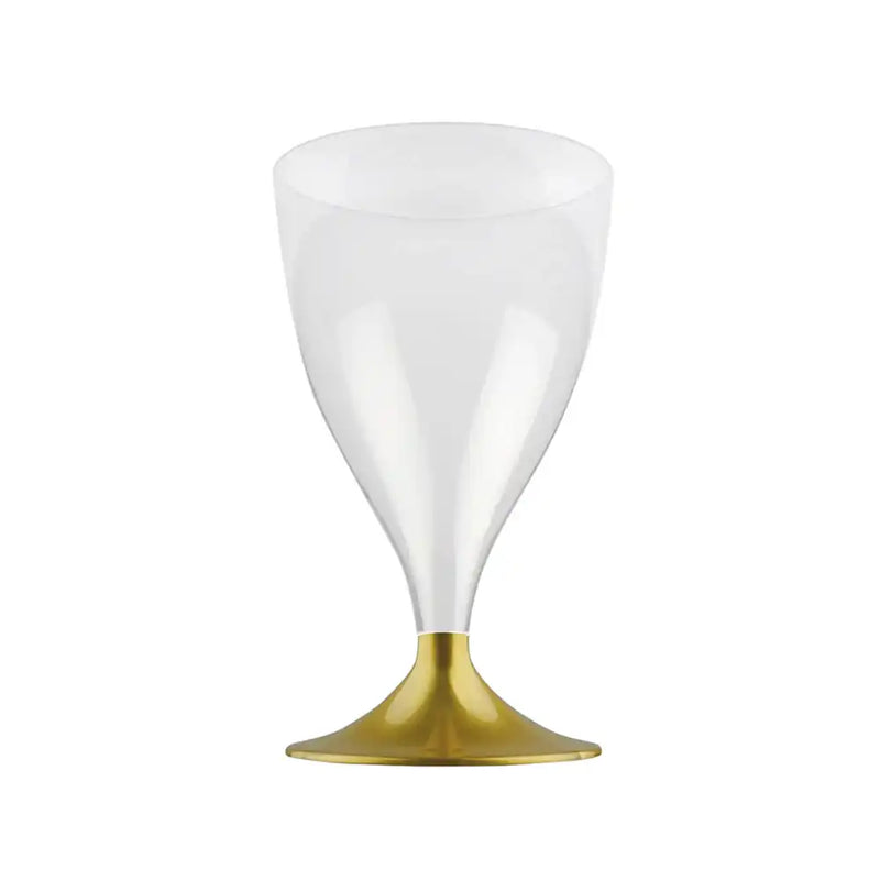 Reusable Plastic Wine Glass Gold (x6) General Party