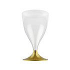 Reusable Plastic Wine Glass Gold (x6)