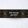 Black & Gold Any Age Personalised Party Banner No None Personalised Banner