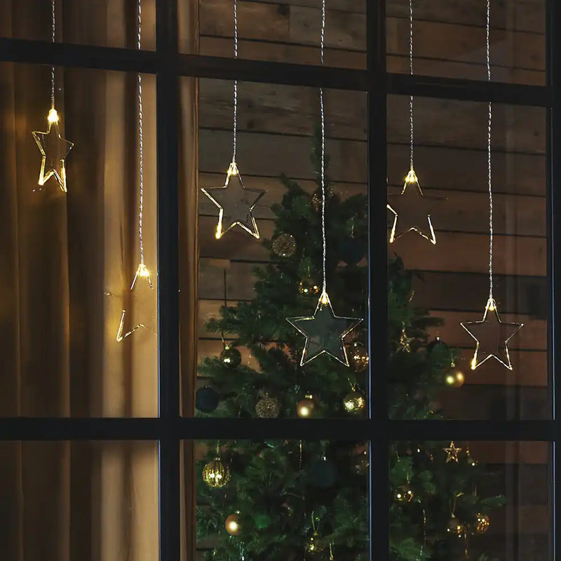 LED Star Curtain Set (x8) Christmas