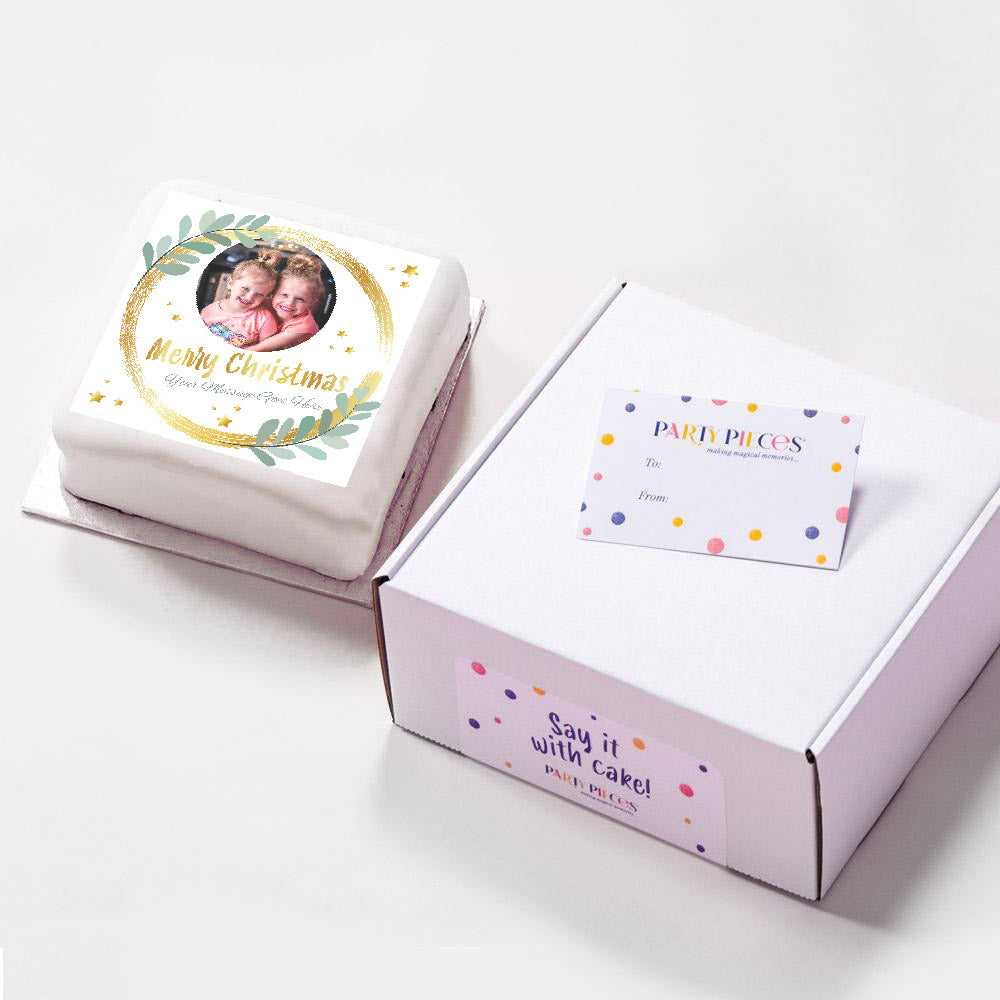 Personalised Gift Cake - Gold Sparkle Christmas Personalised Gift Cake