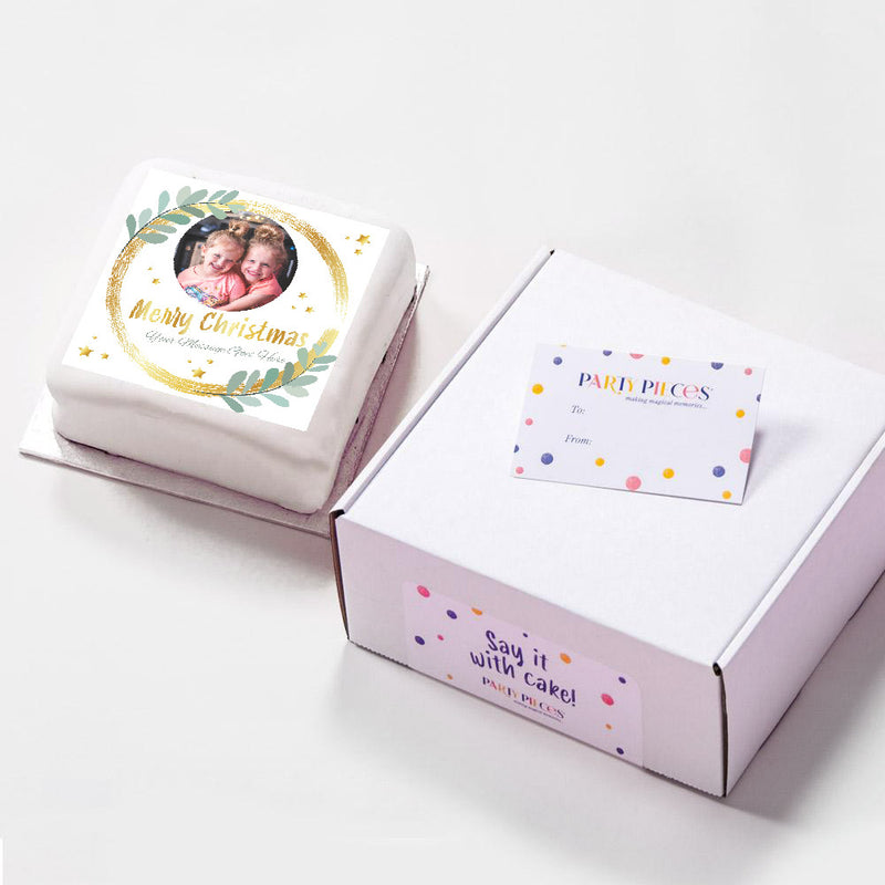 Personalised Gift Cake - Gold Sparkle Christmas Personalised Gift Cake