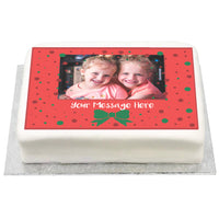 Personalised Photo Cake - Festive Christmas Yes Personalised Cake