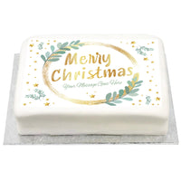 Personalised Photo Cake - Gold Sparkle Christmas No Personalised Cake