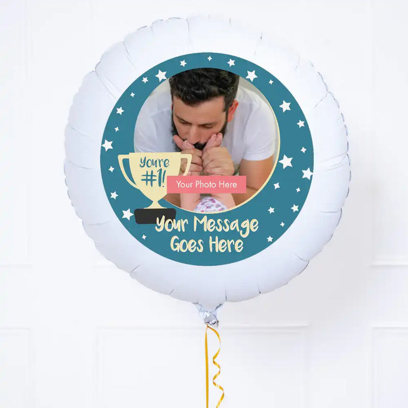Personalised Photo Balloon - You’re Number 1: Blue Single Photo None Personalised Balloons