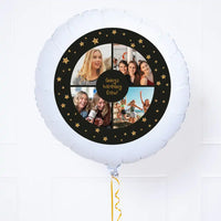 Personalised Photo Balloon – Black & Gold Stars Multi Photo None Personalised Balloons