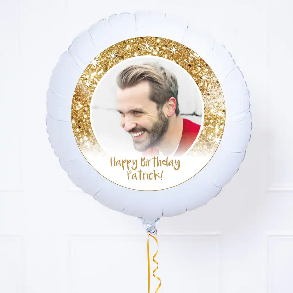 Personalised Photo Balloon – Gold Lustre Personalised Balloons