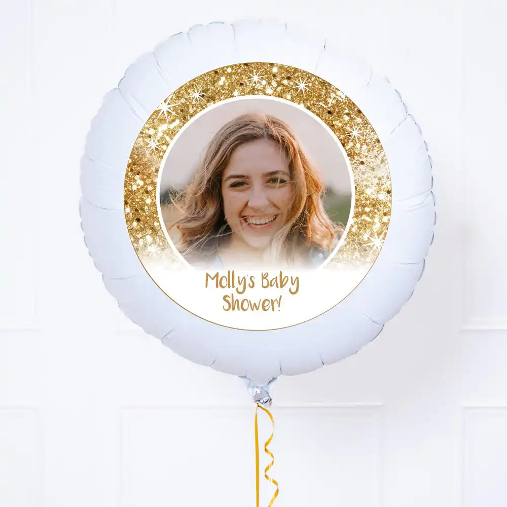 Personalised Photo Balloon – Gold Lustre Personalised Balloons