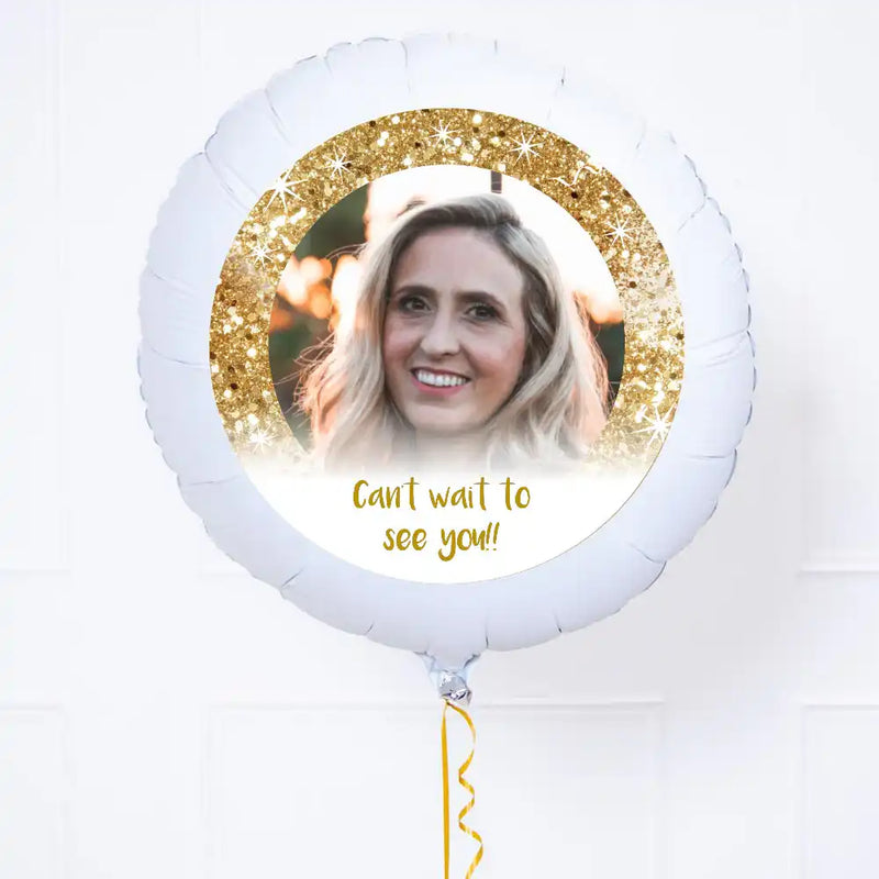 Personalised Photo Balloon – Gold Lustre Personalised Balloons