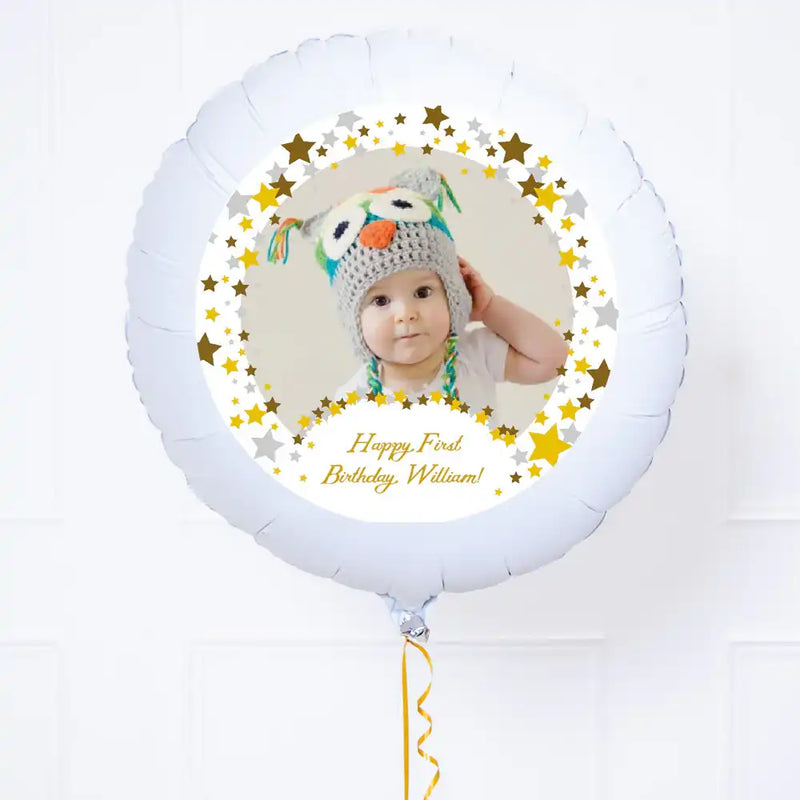 Personalised Photo Balloon – Metallic Confetti Personalised Balloons