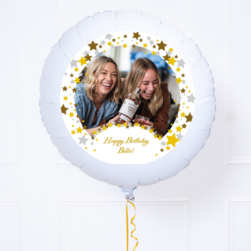 Personalised Photo Balloon – Metallic Confetti