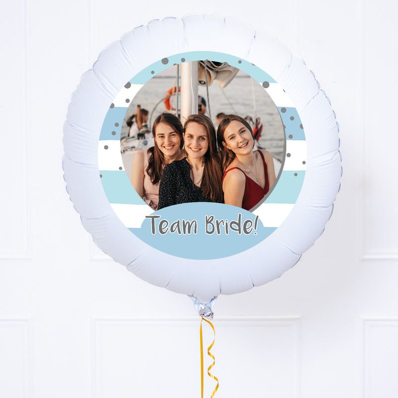 Personalised Photo Balloon – Blue Stripes