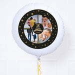 Personalised Photo Balloon - Any Age Birthday: Black & Gold Stars