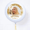 Personalised Photo Balloon - Any Age Birthday: White Lustre Personalised Balloons