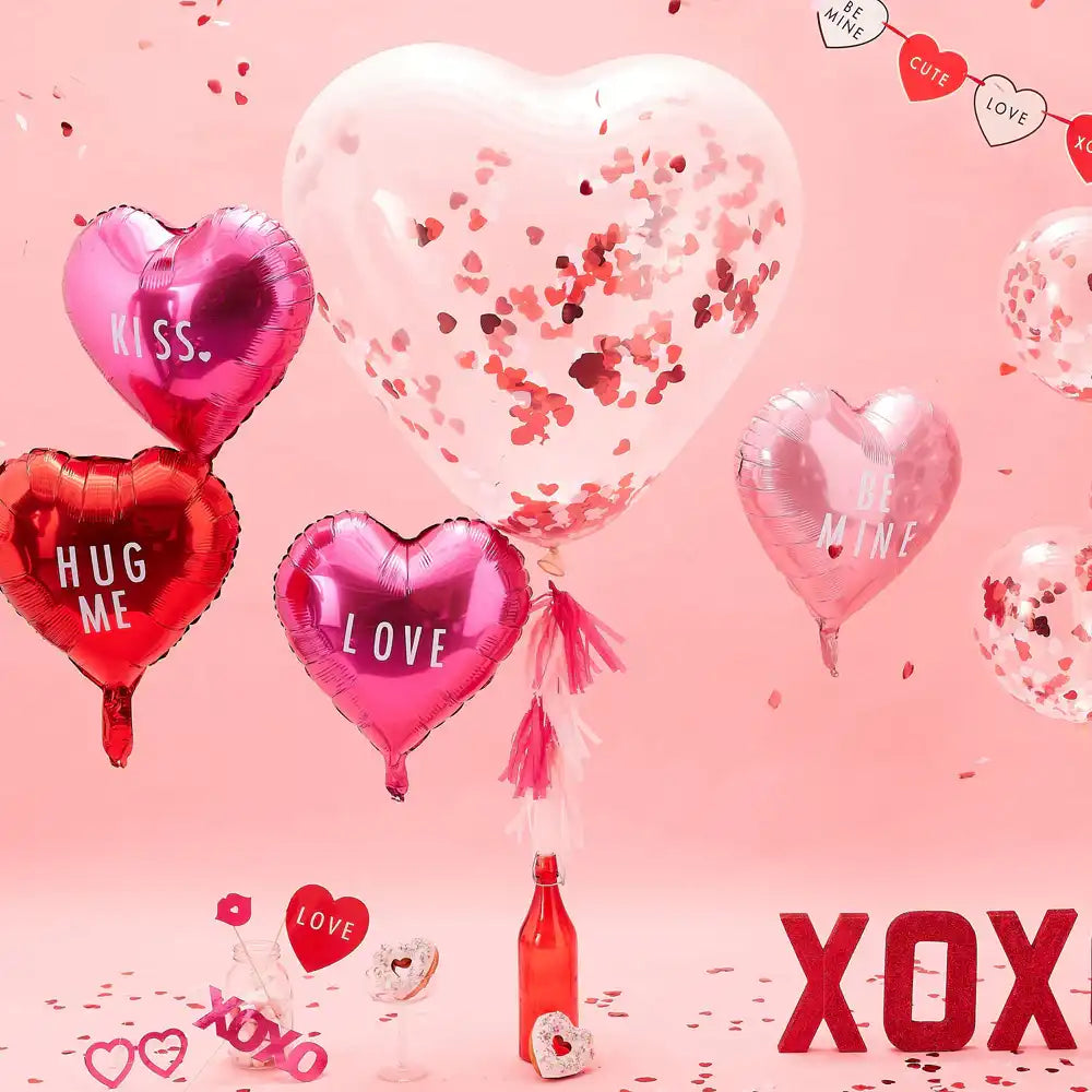 Giant Heart Confetti Balloon Kit Valentine's Day